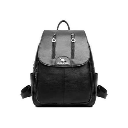 Leather Backpack — Black
